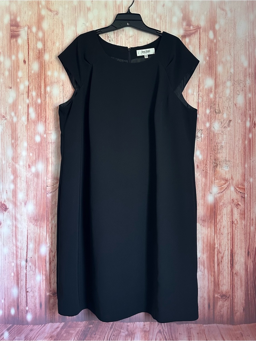 Jones Studio Separates Black Crepe Cap Sleeve Sheath Dress Size 20W